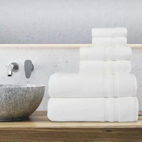 Mainstays Performance Solid 6 Piece Towel Set