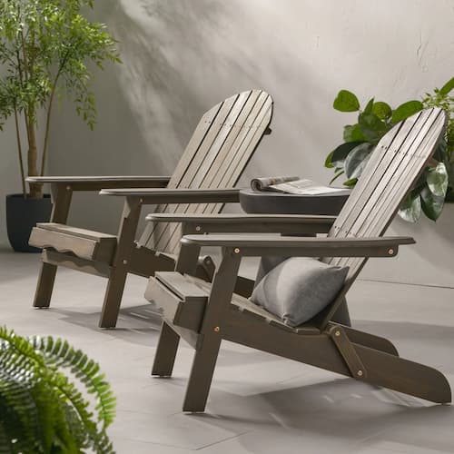 Beachcrest Home Woking Solid Wood Folding Adirondack Chair