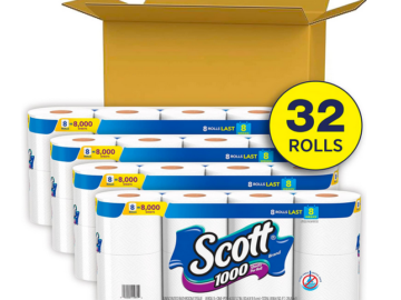 Scott 1000 Sheets Per Roll Toilet Paper, 32 Rolls