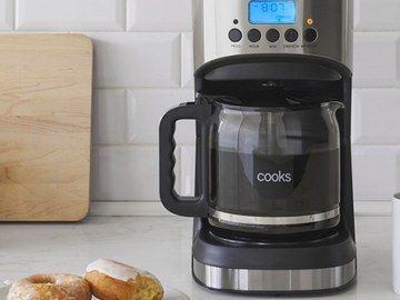 Cooks 12-Cup Programmable Coffee Maker or 4-Slice Stainless Steel Toaster only $17.99!