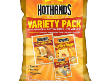 13 Pairs HotHands Activated Warmers, Variety Pack $10.79 (Reg. $13.95) – 4K+ FAB Ratings! $0.83 per pair