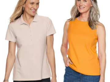 Women’s Essential Tanks & Tees from $3.18 After Code (Reg. $13) + Free Shipping for Select Cardholders