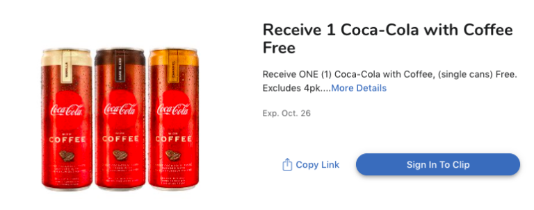 Kroger Digital Coupon | FREE Coca-Cola with Coffee
