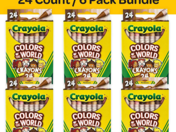 Crayola 6 Sets of 24-Count Colors of The World Skin Tone Crayons $11.99 (Reg. $13.49) | $2 per box