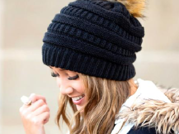 Cozy Up in Style with this FAB Knit Beanie with Pom Pom, Just $8.99 + Free Shipping!