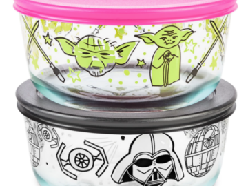 Star Wars 4-Pc. Food Storage Container Set $21.99 (Reg. $32) | $11/Container w/ Lid – 2 Set Options – Cool gift for Star Wars Fans!