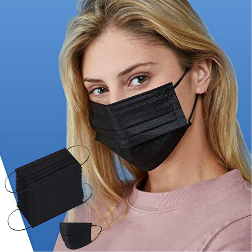 100-Count 3-Ply Disposable Face Masks w/ Ear Loops in Black $11.39 Shipped Free (Reg. $16.99) | Just 11¢/Mask!