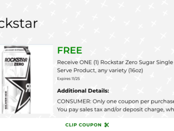 Publix Digital Coupon | FREE Rockstar Energy Drink