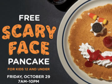 FREE IHOP Scary Face Pancake for Kids on October 29th!
