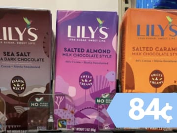 Lily’s Chocolate Bars for 84¢ at Harris Teeter