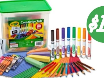 Crayola 80 Piece Creativity Tub Art Set for $10