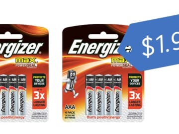 4 ct. Energizer Max Batteries | $1.99 at Kroger