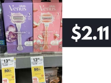 Venus Comfortglide Razors for $2.11 at Walgreens