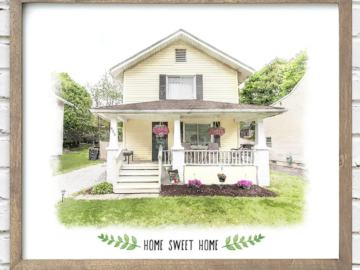 Custom Watercolor House Portrait just $19.95 shipped!