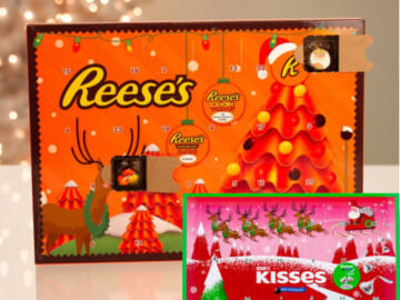 Set of 2 Hershey Milk Chocolate Kisses + Reese’s Peanut Butter Cups and Pieces Advent Calendars $19.95 (Reg. $30) – $9.98 each!