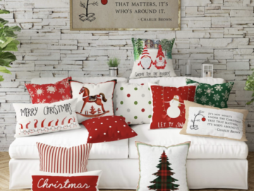 Home for Christmas Pillow Covers for $12.99 shipped!