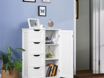 Walmart Black Friday! Bathroom Storage Organizer Cabinet with 4 Drawers & Cupboard $99.99 Shipped Free (Reg. $190)