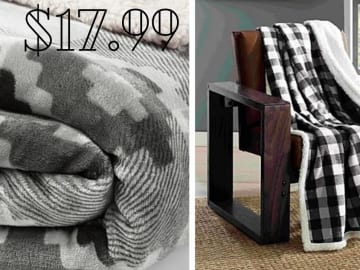 Eddie Bauer Sherpa Throws for $17.99
