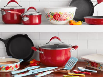 Walmart Black Friday! The Pioneer Woman Sweet Romance 30-Piece Nonstick Cookware Set $79 – 3 Colors