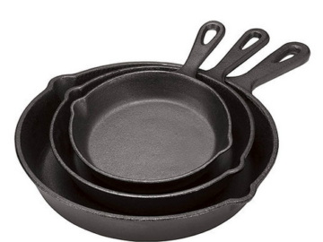 Cooks 3-piece Cast Iron Fry Pan Set only $9.99 after mail-in-rebate!