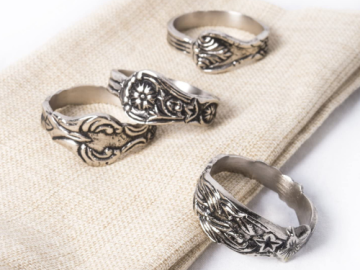 Amazon Cyber Monday! 4-Piece Decorative Assorted Silver Napkin Ring Set $14.39 (Reg. $17.99) | $3.60 each!