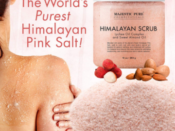 Majestic Pure Himalayan Salt Body Scrub with Lychee OiL, 10 oz as low as $11.67 Shipped Free (Reg. $16.98) – FAB Ratings!