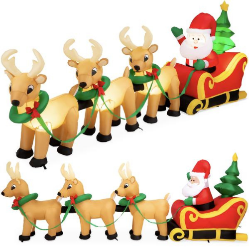Lighted Inflatable Santa Claus & Reindeer $84.99 Shipped Free (Reg. $129.99)