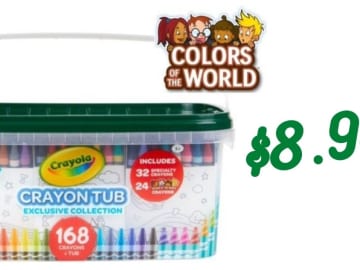 Crayola Crayon and Storage Tub 168-Piece Set for $8.98
