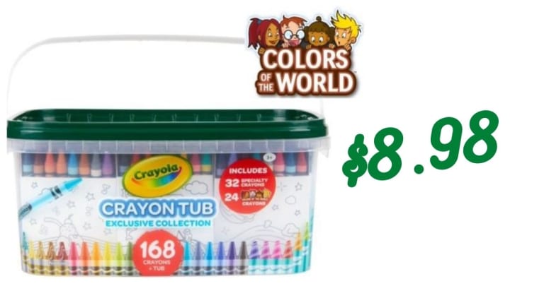 Crayola Crayon and Storage Tub 168-Piece Set for $8.98