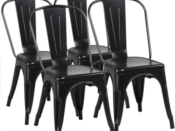 Enjoy Your meal in Style with these FAB High Back Metal Dining Chairs, Just $168.99 for 4 + Free Shipping!