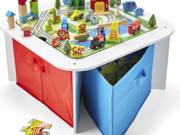 100-Piece Wooden All Purpose Play Table Set with Storage $69.99 Shipped Free (Reg. $111.87)