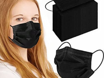 100-Count 3-Ply Disposable Face Masks w/ Ear Loops in Black $5.34 (Reg. $10.88) – FAB Ratings! | Just 5¢ a mask!