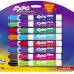 EXPO 1927526 Low-Odor Dry Erase Markers, Chisel Tip, Vibrant Colors, 16-Count