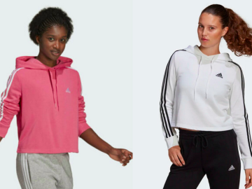 adidas Essentials 3-Stripes Cropped Hoodie