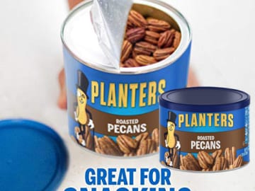 PLANTERS Roasted Pecans, Resealable Canister as low as $3.81 Shipped Free (Reg. $5.98) – FAB Ratings! | Vegan Snacks, Kosher