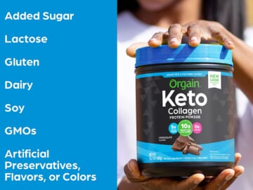 Orgain Keto Collagen Protein Powder with MCT Oil, Chocolate as low as $19.64 Shipped Free (Reg. $27.49) – Paleo Friendly, Dairy-, Gluten-, and Soy-Free