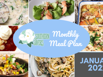 Southern Savers FREE January 2022 Monthly Meal Plan