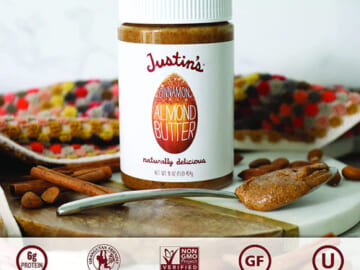 Justin’s Cinnamon Almond Butter Jar as low as $8.35 Shipped Free (Reg. $10.99) – FAB Ratings! | No Stir, Gluten-free, Non-GMO