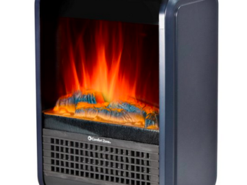 Comfort Zone 1200W Ceramic Portable Electric Table Top Fireplace Heater