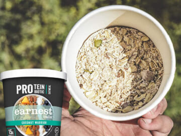12 Pack Earnest Eats PRO Protein + Probiotic Superfood Gluten-Free Oatmeal Cups, Coconut Warrior as low as $31.42 (Reg. $40) – $2.62 per cup, 15g Protein per Serving