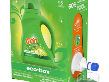 96 Loads Gain Liquid Laundry Detergent Soap Eco-Box as low as $8.42 Shipped Free (Reg. $17.99) | 9¢ each load!