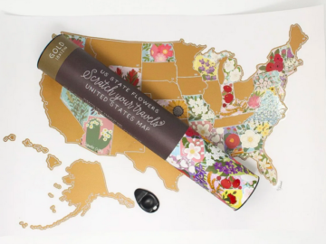 Scratch Your Travels Floral Maps only $19.99 shipped!