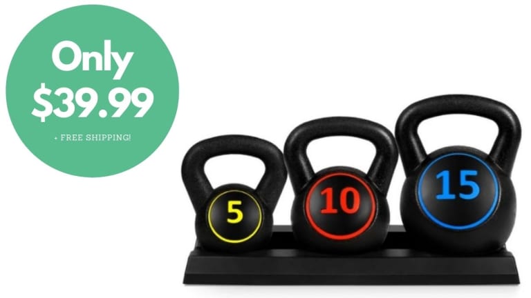 3-Piece Kettlebell Set For $39.99 Shipped