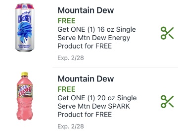 Publix Digital Coupon | 2 FREE Mountain Dew Drinks