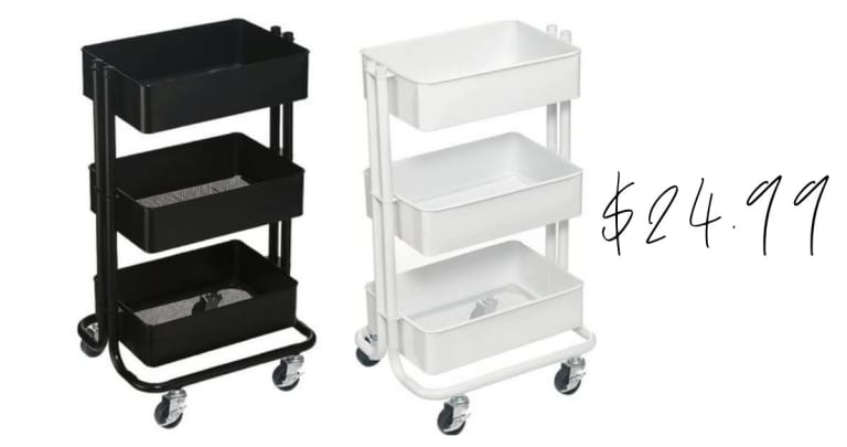 Simply Tidy 3-Tier Rolling Cart for $24.99