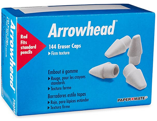 Paper Mate Arrowhead Pink Pearl Cap Erasers, 144 Count just $2.97!