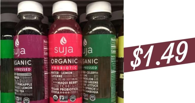 $1.49 Suja Organic Cold-Pressed Juice at Kroger