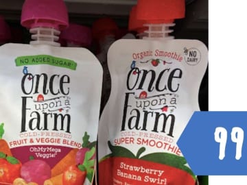 Get 5 Once Upon A Farm Baby Food Pouches for 99¢ Each