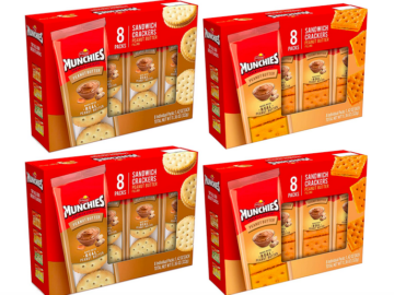 Munchies Sandwich Crackers, Peanut Butter Variety Pack, 1.42oz Sleeves (32 Pack)
