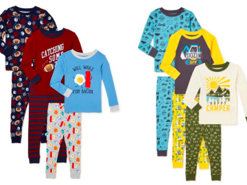 Wonder Nation Baby and Toddler Boy Long Sleeve Snug Fit Cotton Pajamas Set
